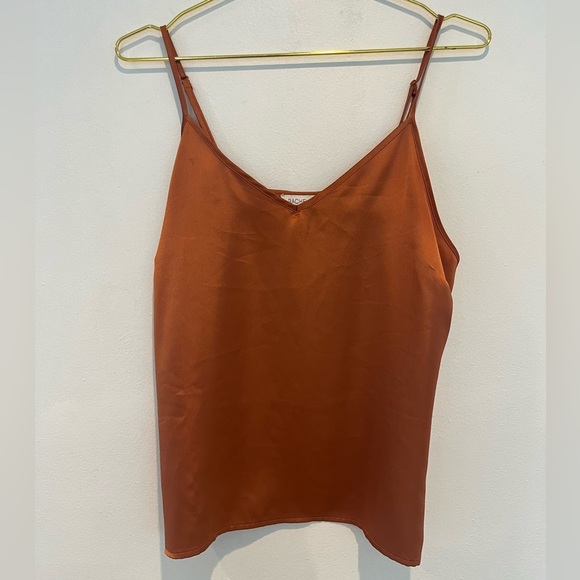 Rachel Zoe Tops - Rachel Zoe Copper Orange Satin Top Size Medium